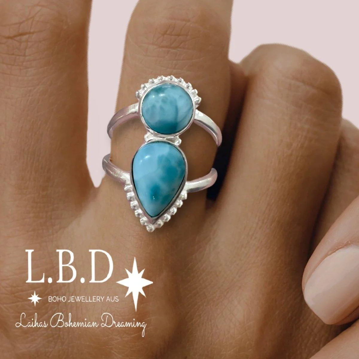 Laihas Peaceful Solitude Larimar Ring