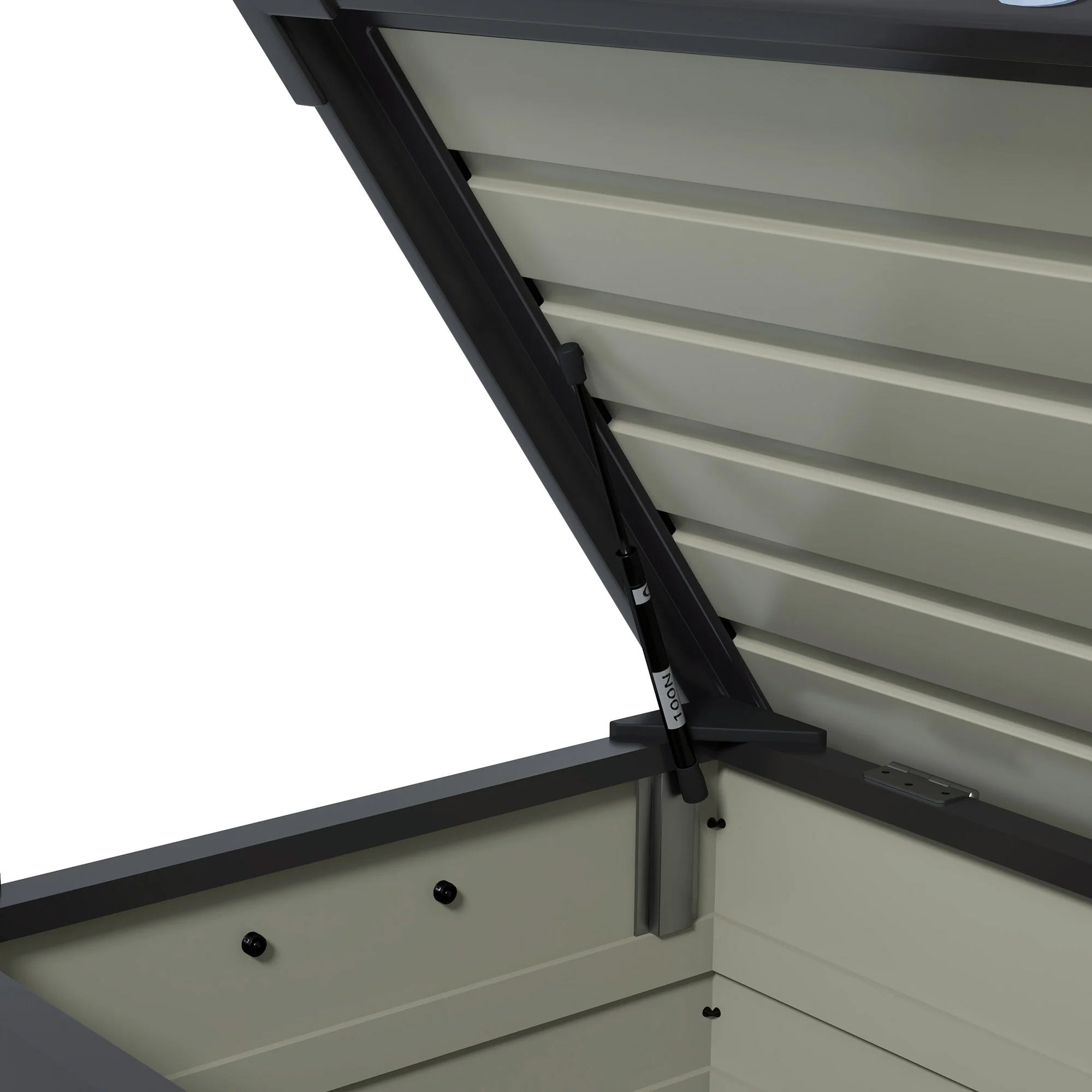 Outsunny Buiten Opbergbox Tuinkist Kussenbox, weerbestendig, 4 Wielen, 100 cm x 62 cm x 65 cm, Donkergrijs