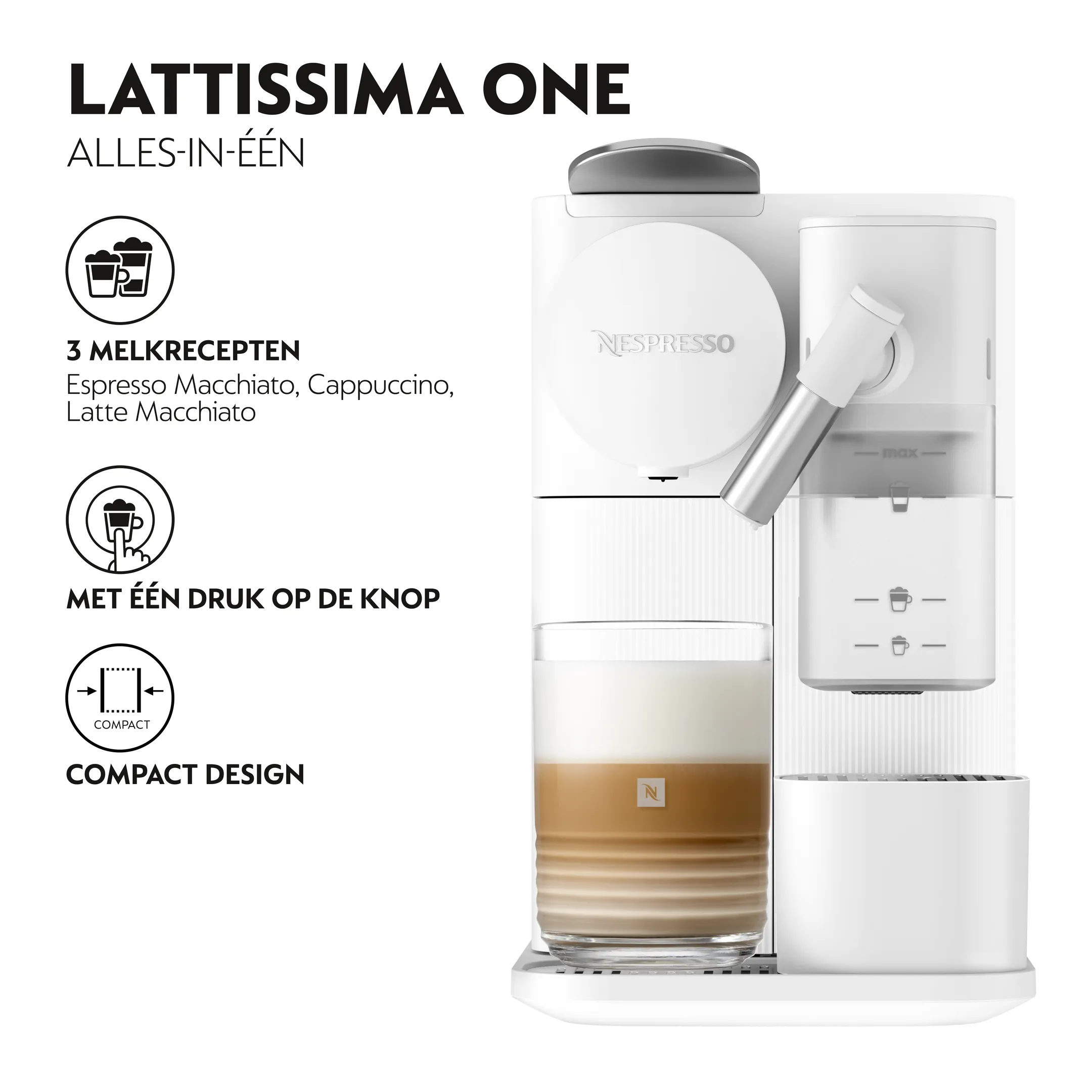 De'Longhi Nespresso Koffiemachine Lattissima One White