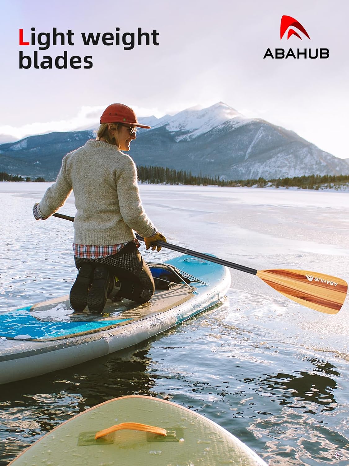 Abahub Pagaia SUP Alluminio Remi SUP Paddle Stand Up Paddle Telescopico 173-213 cm per Tavola da Surf Canoa SUP, Lama in Nylon di Plastica in Nero/Blu/Verde/Rosso/Arancione/Giallo