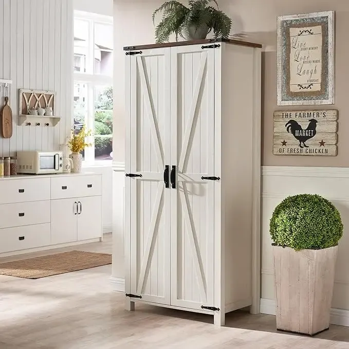 Farmhouse Storage Cabinet, Armoire, Rustic Pantry, Versatile Storage