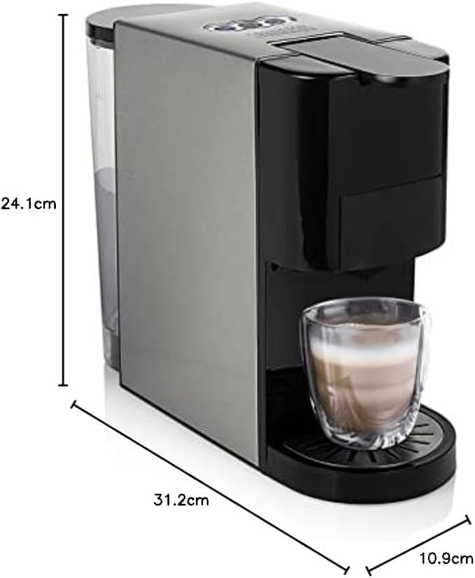 Princess Macchina Caffè Multi Capsule 5 in 1 – 19 bar – Adatta per diversi tipi di caffè – Nespresso, Dolce Gusto, Lavazza a Modo Mio e E.S.E. – 0.8 L – 1450 W – 249451