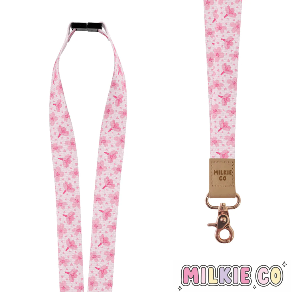 Cherry Blossom Fabric Lanyard