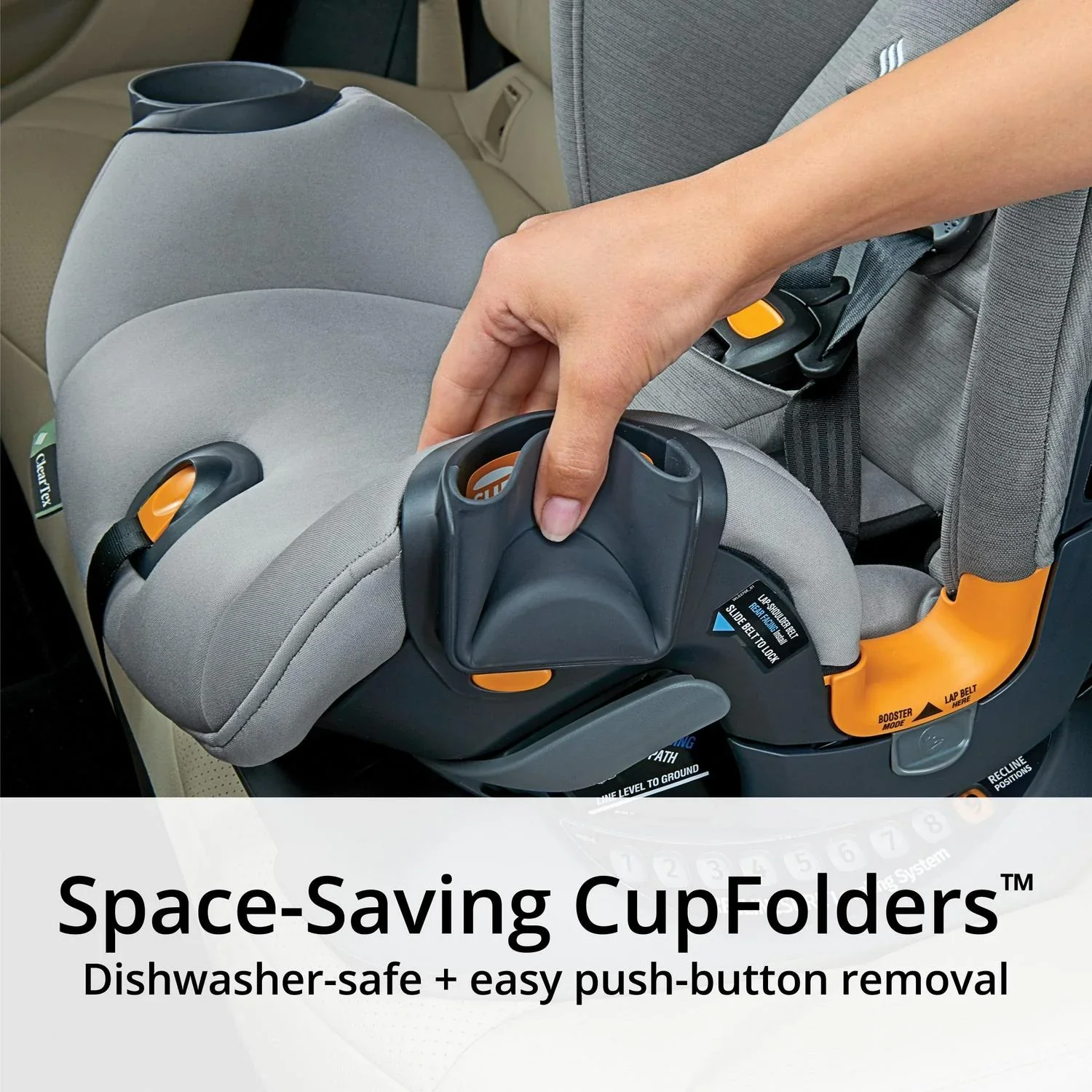 Chicco OneFit ClearTex All-in-One Car Seat - Slate (Grey). New