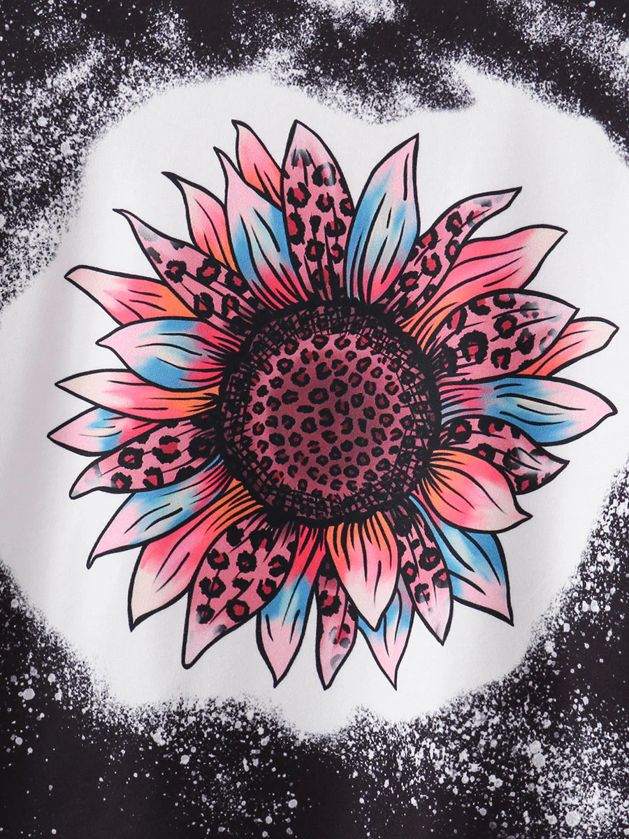 Pink Leopard Sunflower Girl Bell Outfit