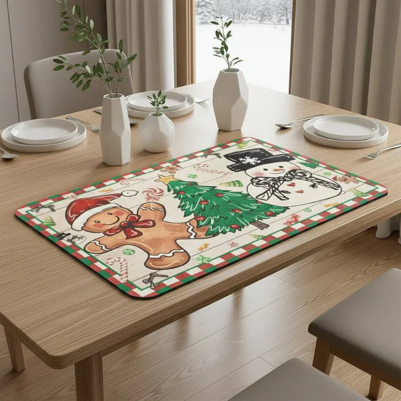 SNOWMATIQ – Kerstkeukenmat voor Drogen & Decoreren