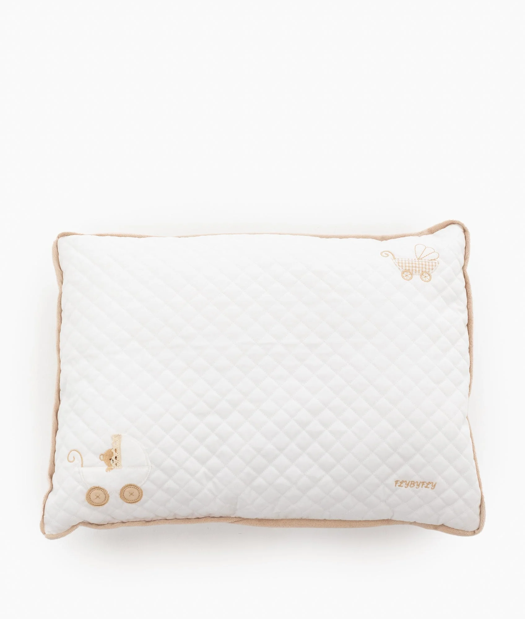 Toddler Quilted Pillow | White & Beige