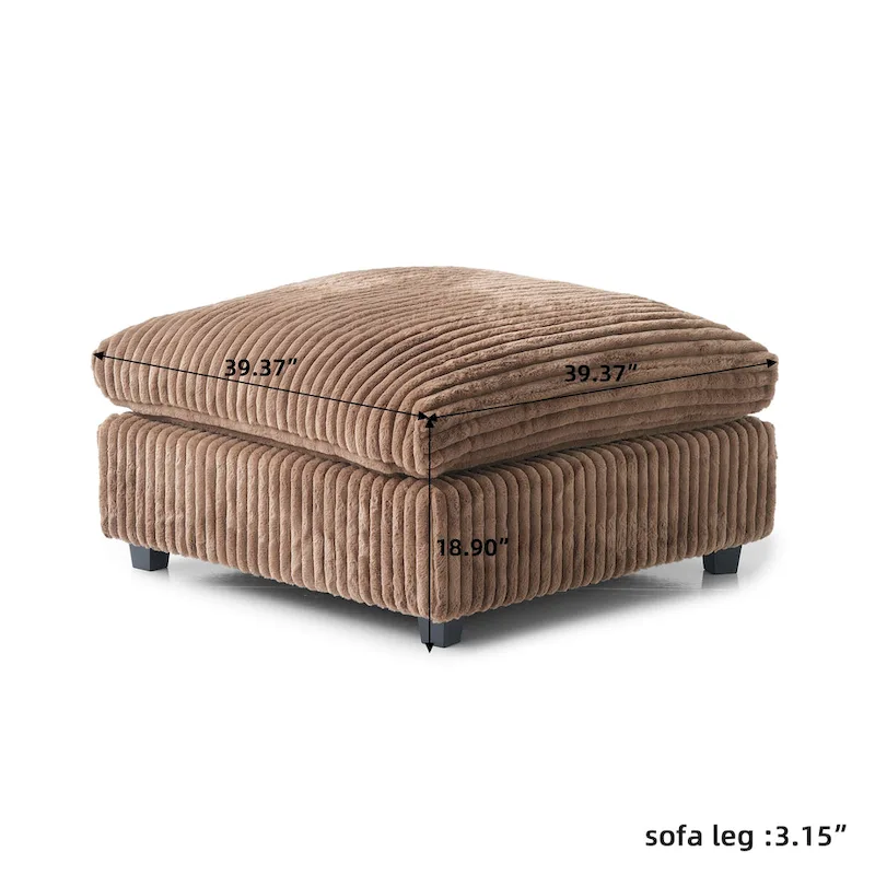 Beige 6-Seat U-Shape Modular Sectional Sofa with Cushions