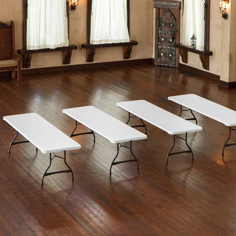 Lifetime 4-Pack Commercial Stackable Folding Table 8 Feet - White (80344)