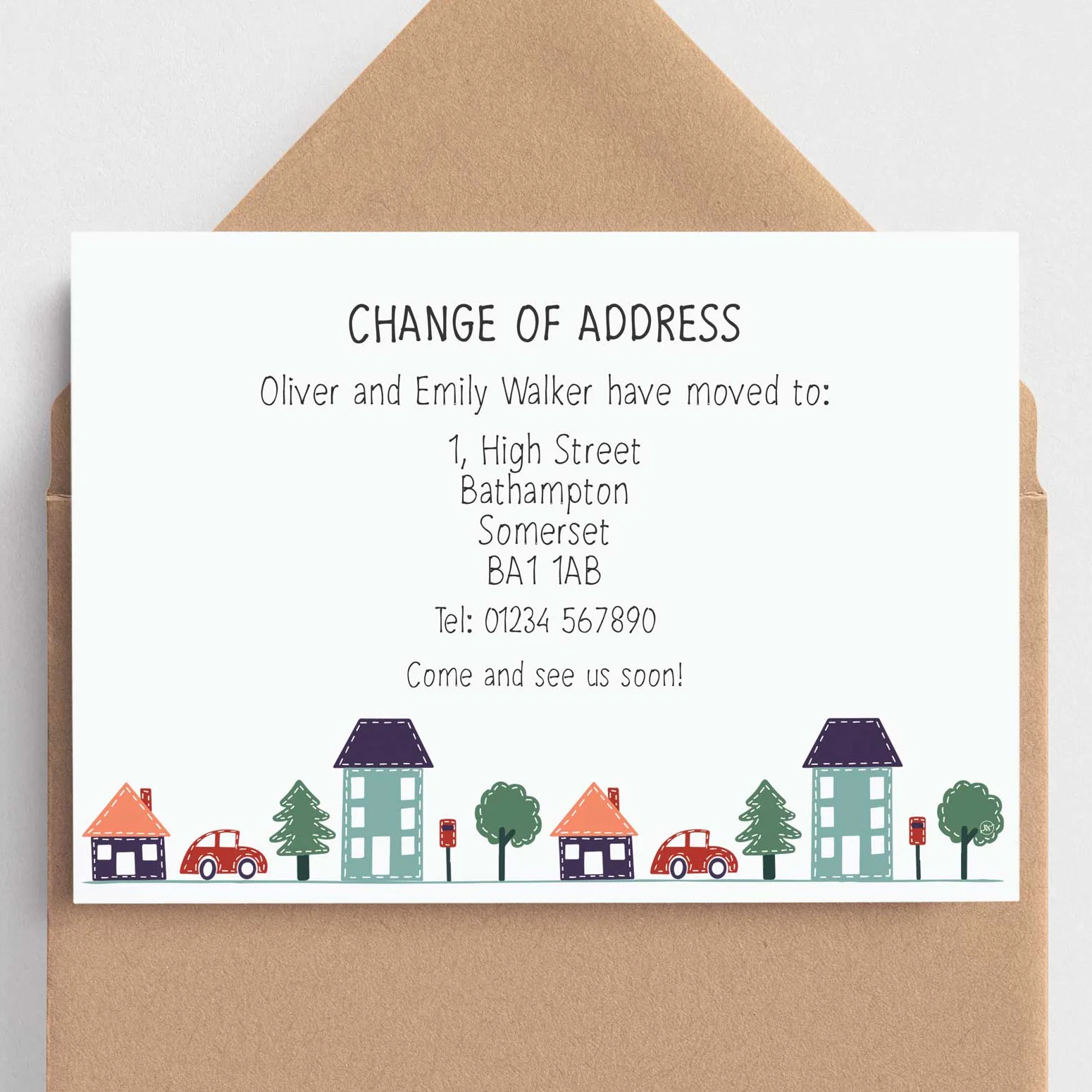 Patchwork Street Change of Address Announcements - Moving Home Cards