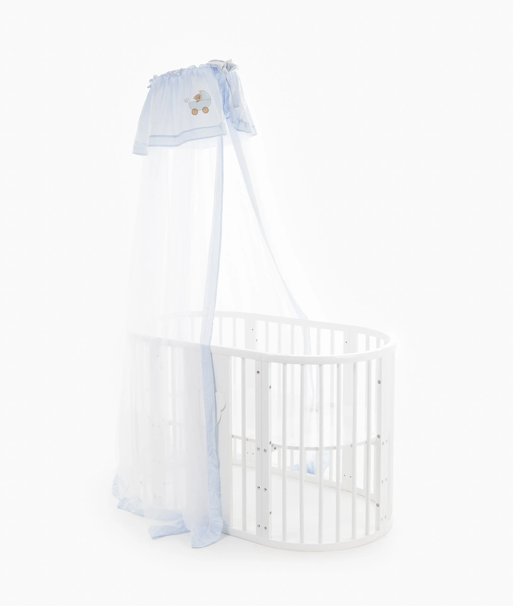Cot Canopy & Stand Set | White & Blue