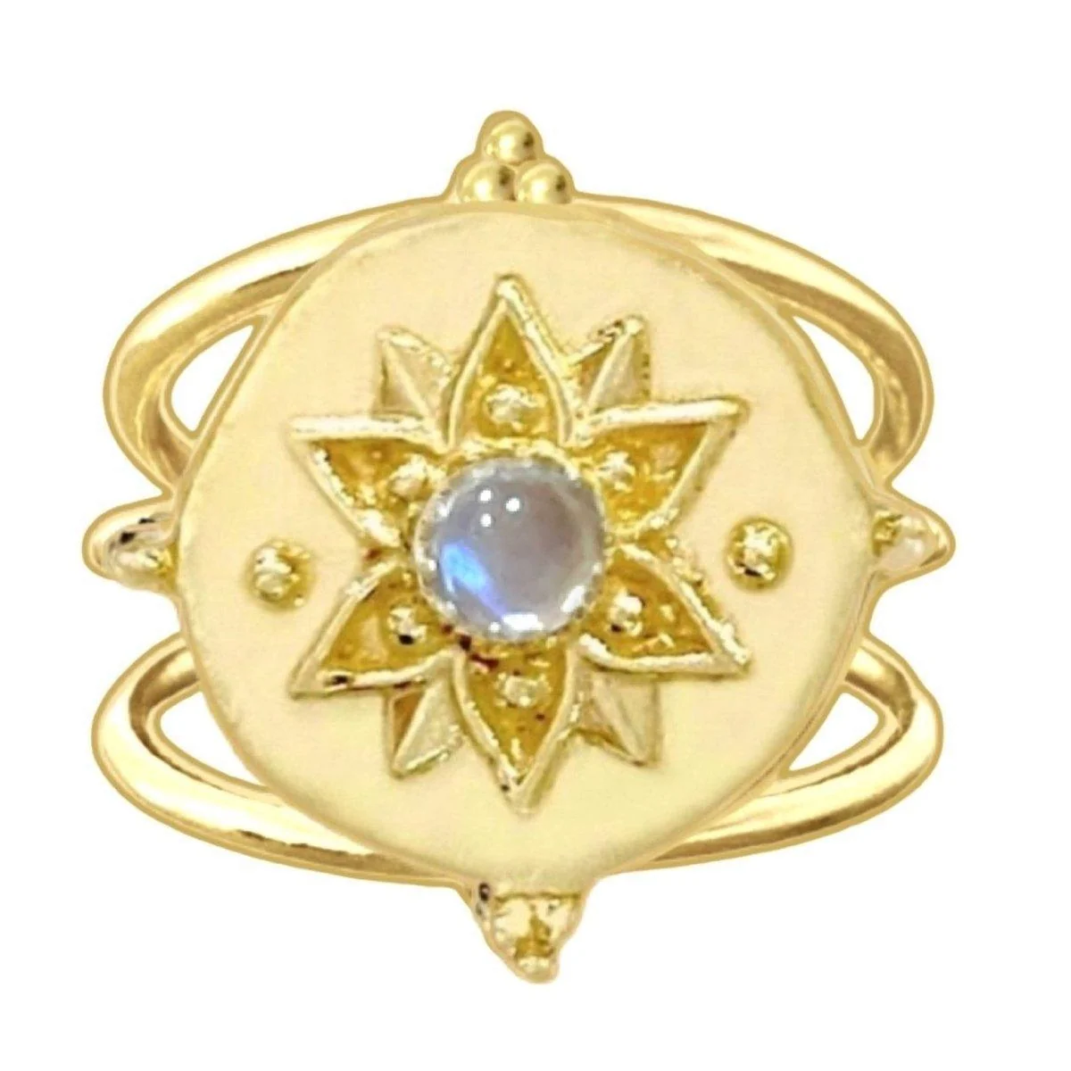 Intricate Vera May Gold Boho Ring- Moonstone Ring