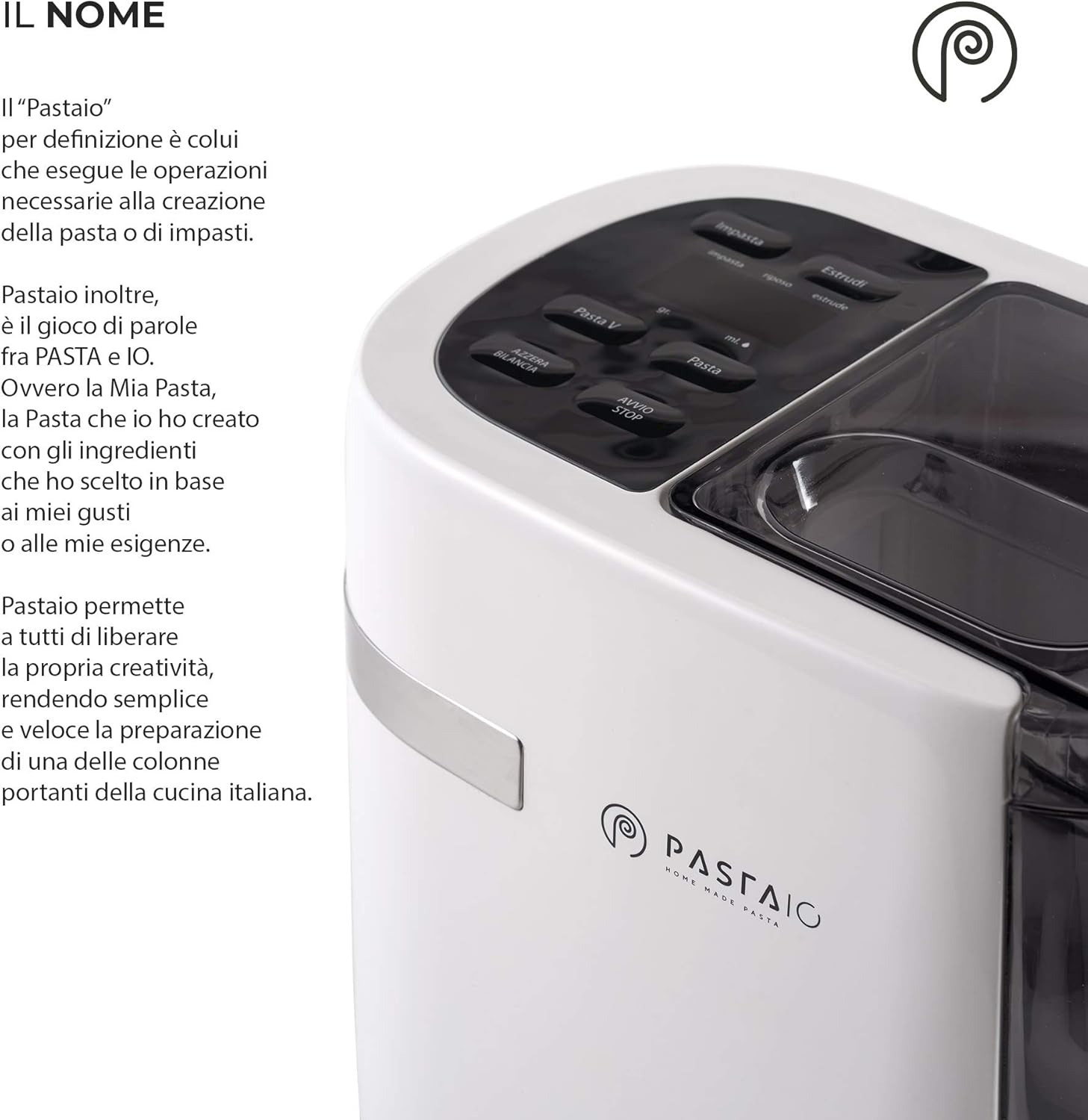 CLASSE ITALY PASTAIO Macchina per la Pasta con 16 trafile di cui 5 in Bronzo. 5 ANNI GARANZIA ITALIA, Pasta Maker, con bilancia, fino a 800g di pasta, 25 tipi diversi di pasta