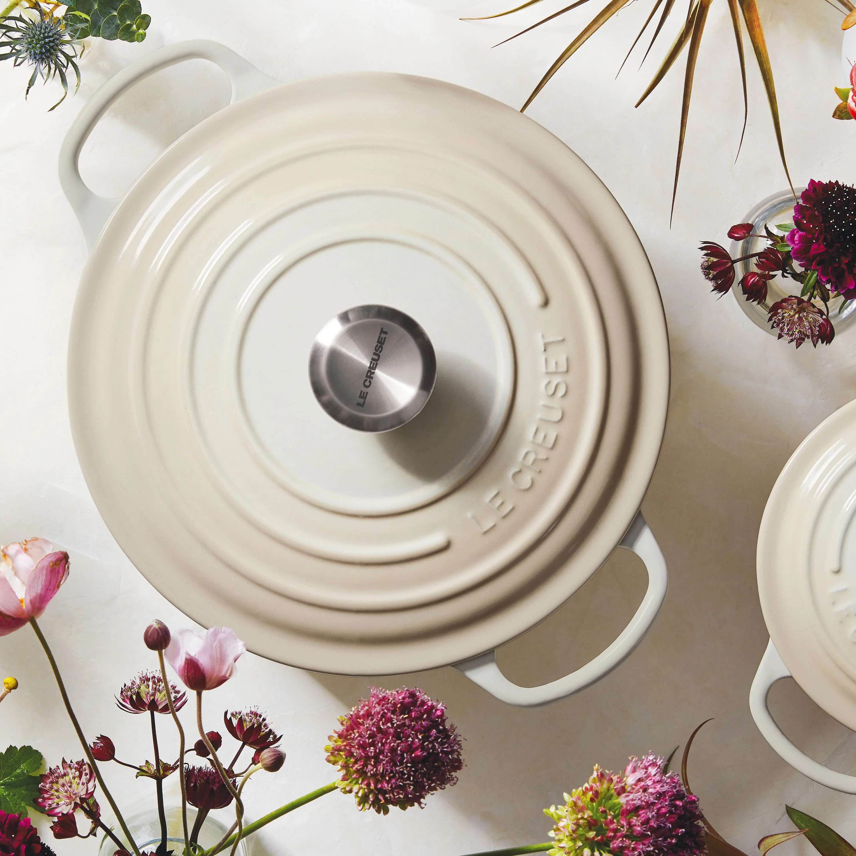Le Creuset Signature – Forno Olandese Rotondo in Ghisa Smaltata da 7,25 qt, colore Meringue
