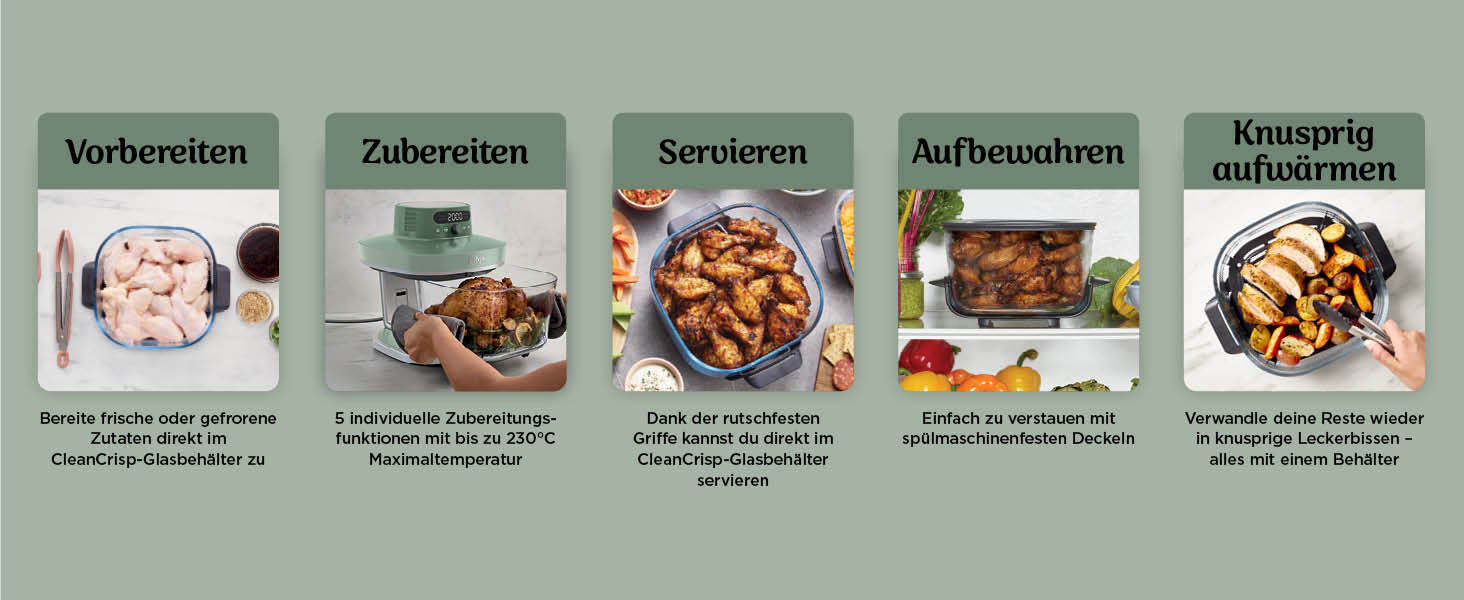 Serie de imágenes para la preparación de alimentos o recetas, en las que se disponen sucesivamente diferentes platos e ingredientes y se sugieren pasos de cocción u opciones de menú.