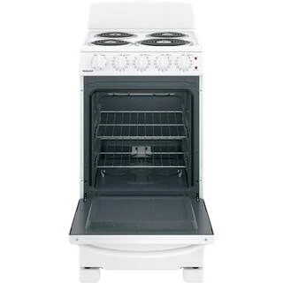 20-inch electric oven with 4 cooking zones, freestanding, in white