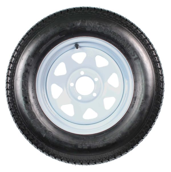 2025 2-Pack Trailer Tire On Rim ST205/75D15 205/75 D 15 in. LRC 5 Hole White Spoke