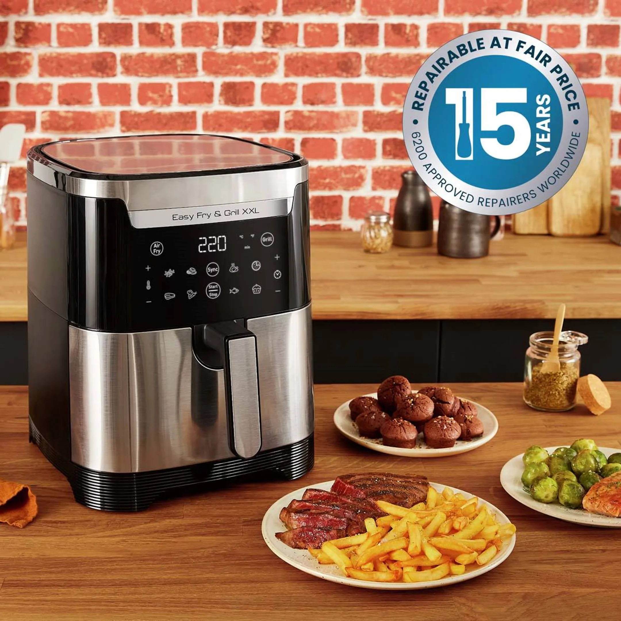 Moulinex Airfryer Easy Fry & Grill XXL Inox EZ801D10