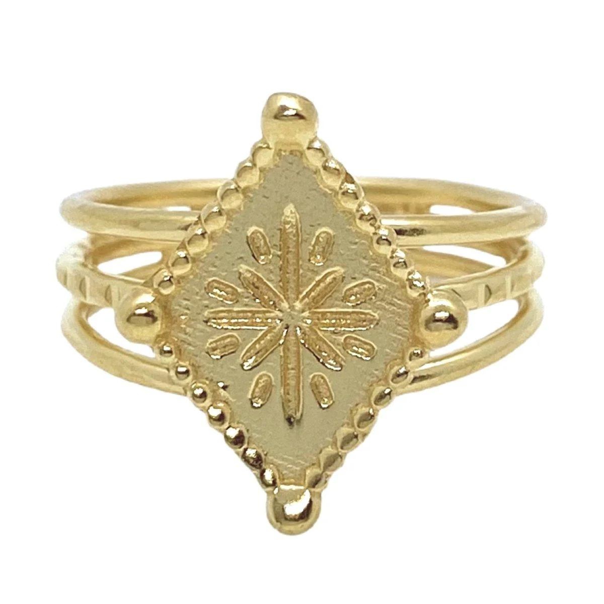 Laihas Prestige Diamond Dust Boho Gold Ring