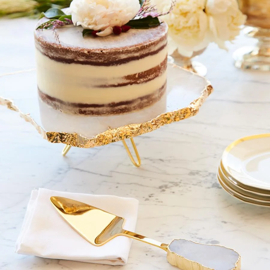 Torta Cake Server, Crystal - Gold