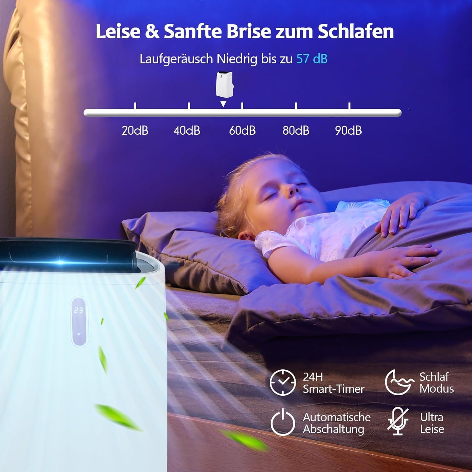 GOPLUS 16000 BTU Klimaanlage mit Abluftschlauch, 5 in 1 mobiles Klimagerät: Kühlen, Heizen, Entfeuchten, Belüften, Schlafmodus | 24H-Timer | App & Fernbedienung | für Raumgröße bis 30㎡ (16000BTU)