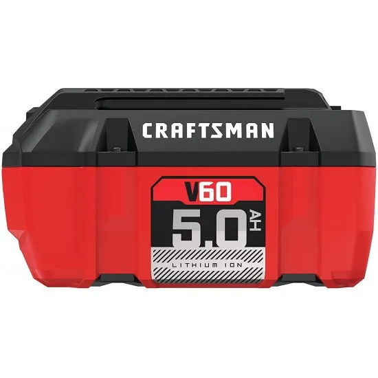 CRAFTSMAN V60 5.0Ah Lithium-Ion Accu met LED-indicator, Geen Geheugeneffect, 4 Jaar Garantie