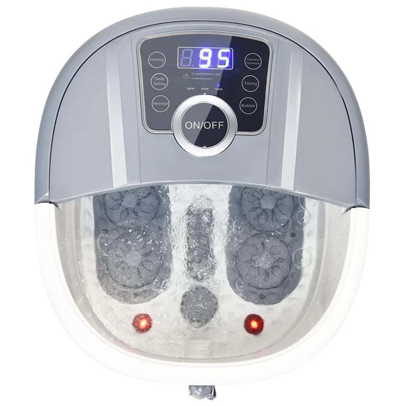 Heated Foot Spa Bath Massager with Bubbles, 16 Pedicure Shiatsu Roller Massage Points, Electric Foot Soaker Tub