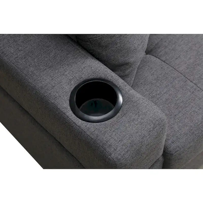 Sectional Sofa Living Room with L Shape Chaise Lounge and cup holder