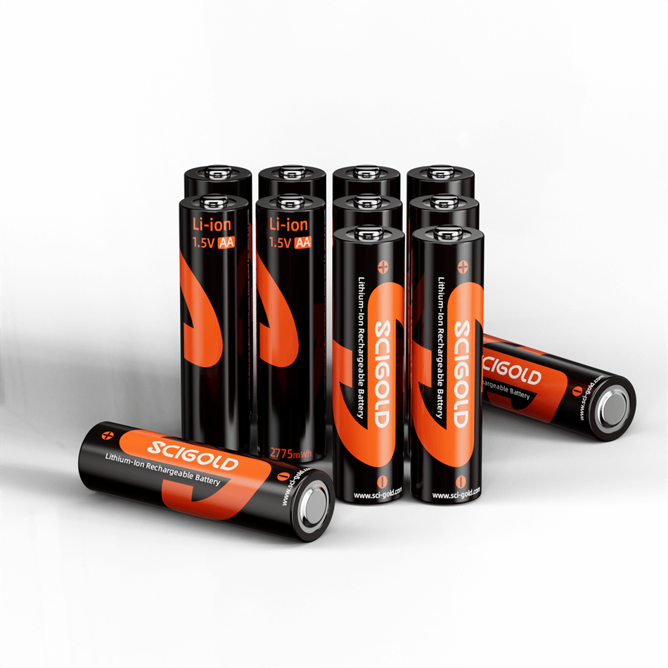 4pcs 1.5V Li-ion AA Rechargeable Batteries 2775mWh Intense