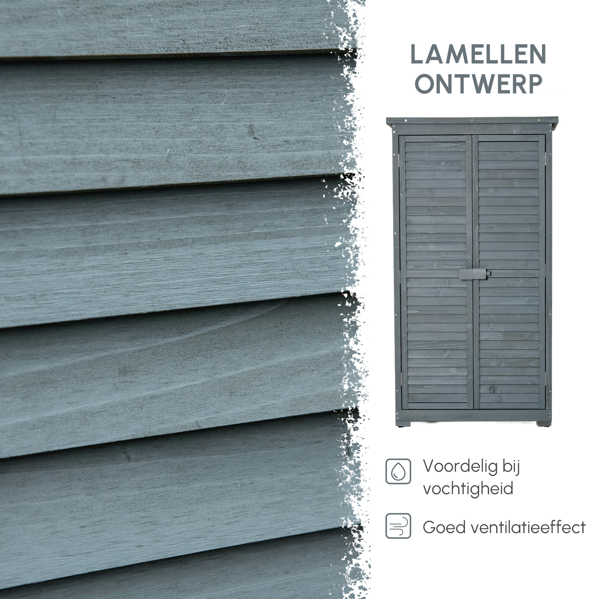 Outsunny tuinkast 87 cm x 46,5 cm x 160 cm