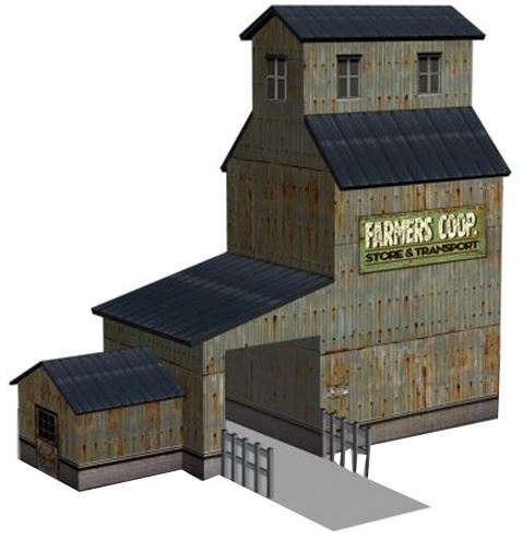 Gray Grain Elevator