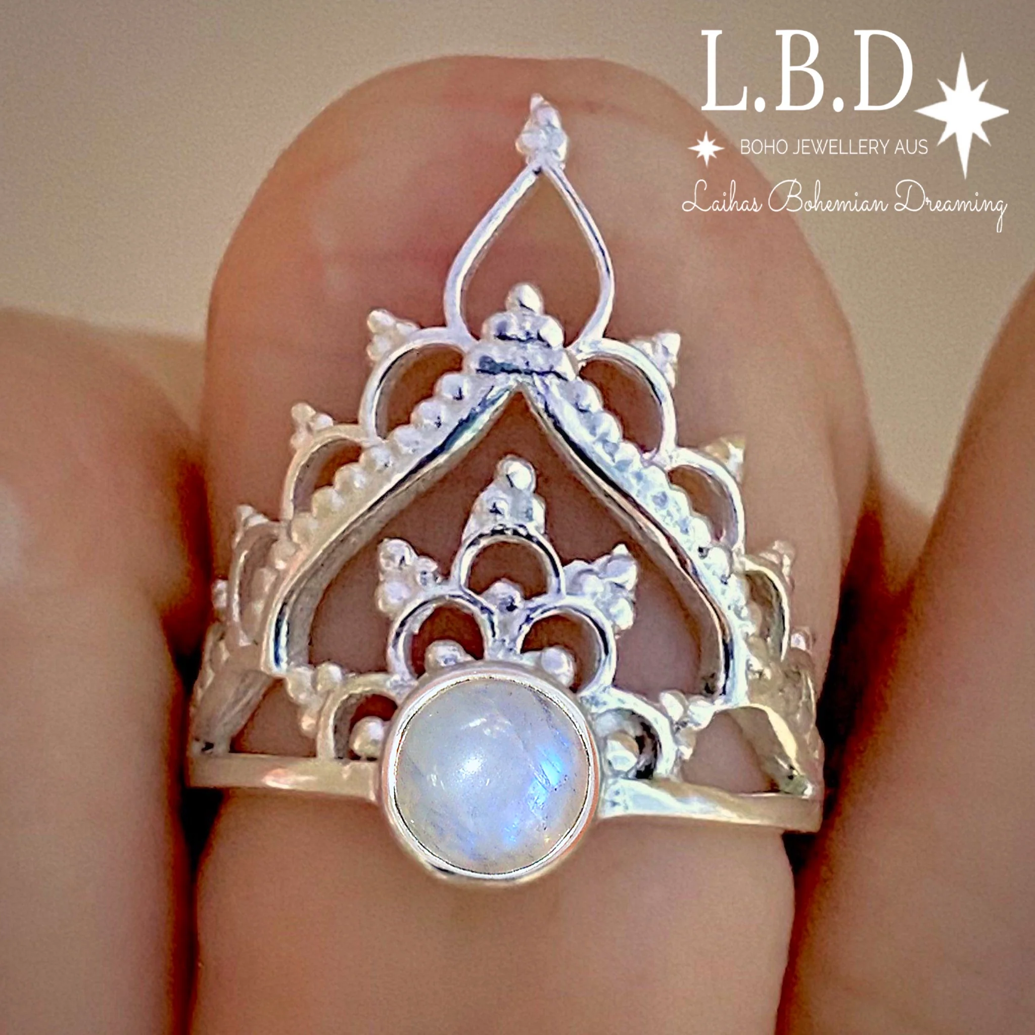 Moonstone Ring -Temple In Spring