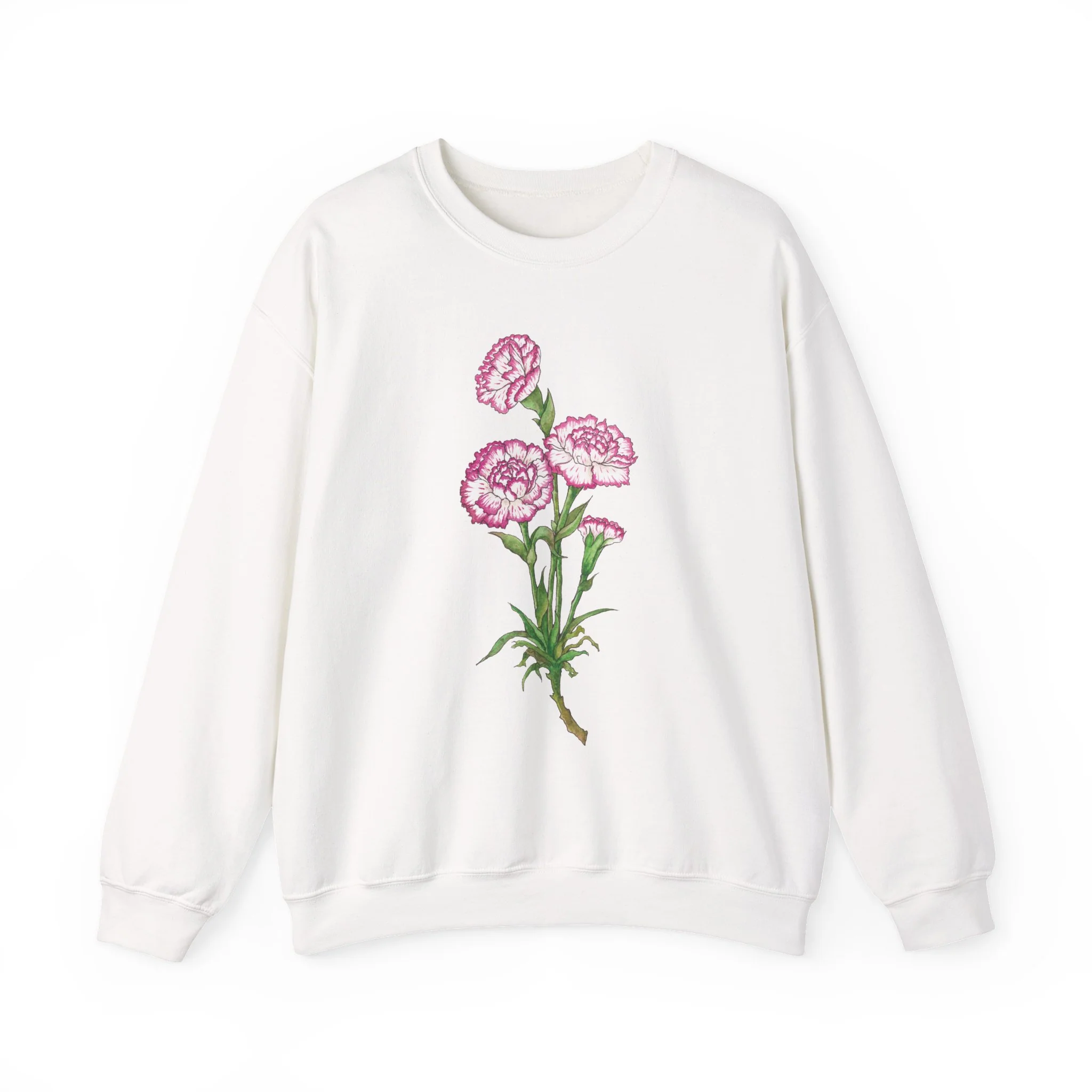 Carnation Bouquet Sweatshirt - Floral Crewneck for Mother's Day
