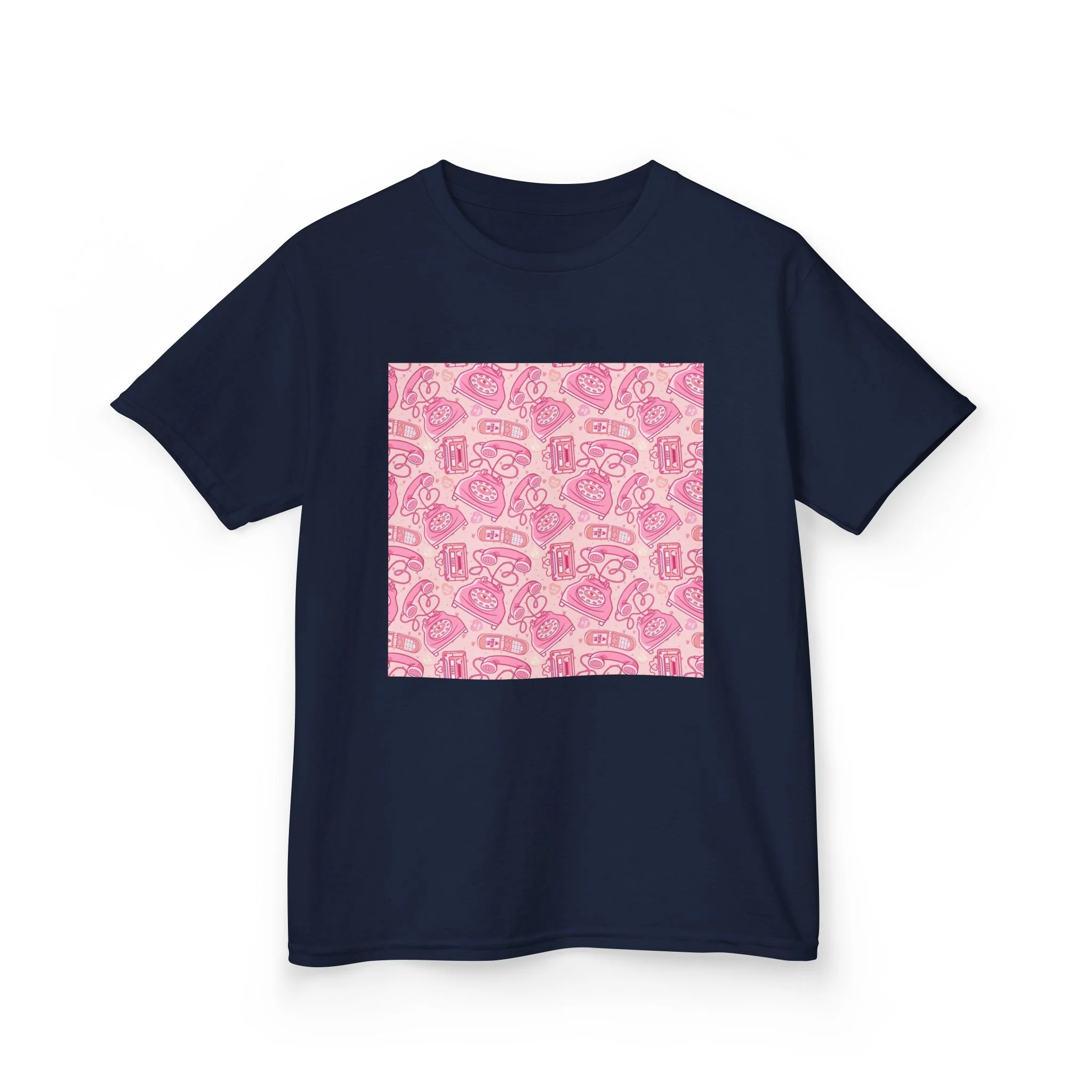 Pink Cute Animals Pattern Kids T-Shirt | Square Graphic Tee