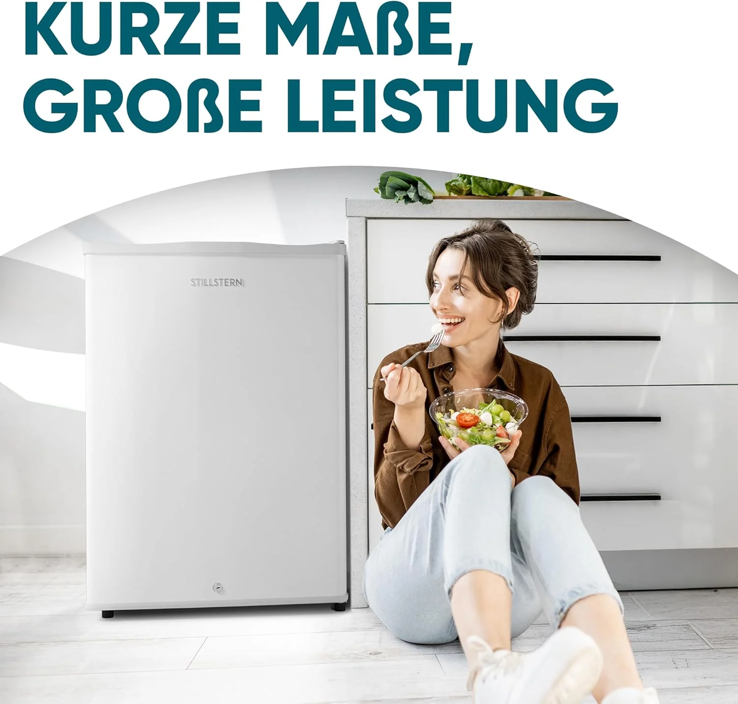 Stillstern Mini Gefrierschrank (42L) -18°C, Eiswürfelschale, Schloss, Türanschlag wechselbar, 4-Sterne Tiefkühlschrank für Camping/Büro Gefriertruhe Klein Gefrierschrank Klein Tiefkühltruhe
