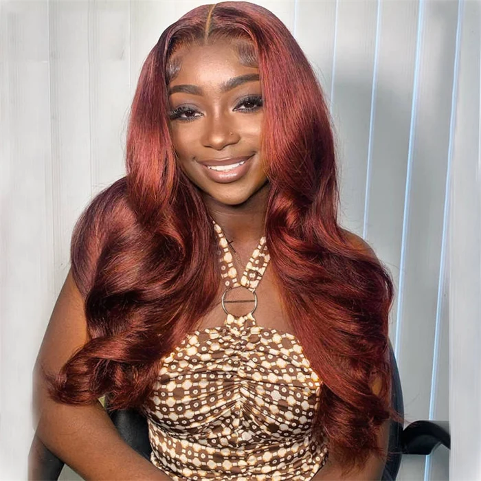 BOGO SALE| 20 Inch Reddish Brown 33# Colored Body Wave Human Hair 13x4 Lace Frontal Wigs