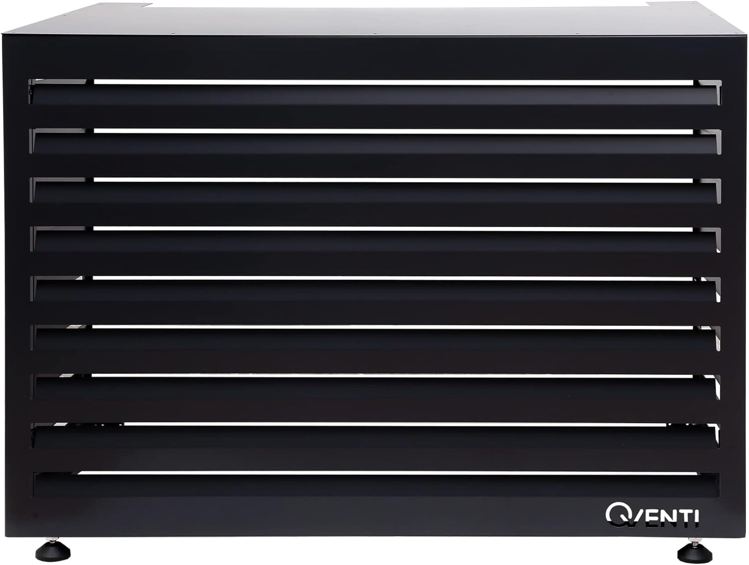Qventi Abdeckung für Klimaanlage - Anthrazit/Grau - Aluminium - Schutzgitter - Verkleidung - Einfache Montage - Größe S - Außenmaße (LxBxH): 100 x 50 x 75 cm