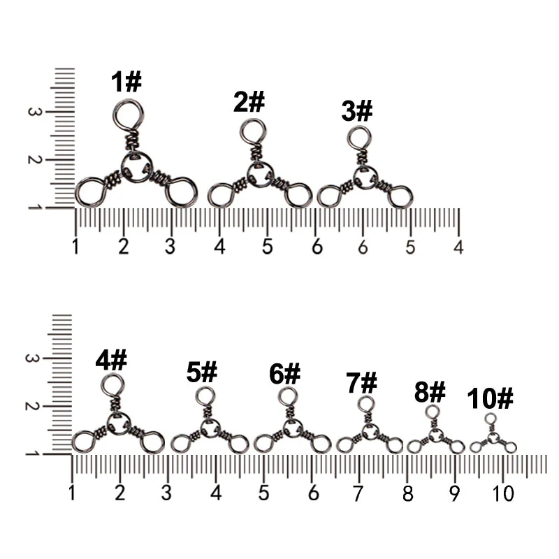 60 X CrossLine (3 Way) Swivel  in Size 8# Fishing Tackle