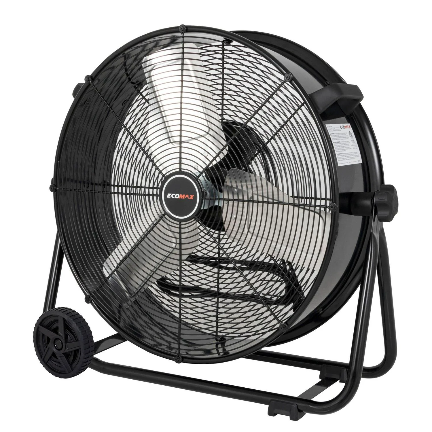 24 Inch High Velocity Drum Floor Fan. Industrial. 3-Speed. Adjustable Tilt