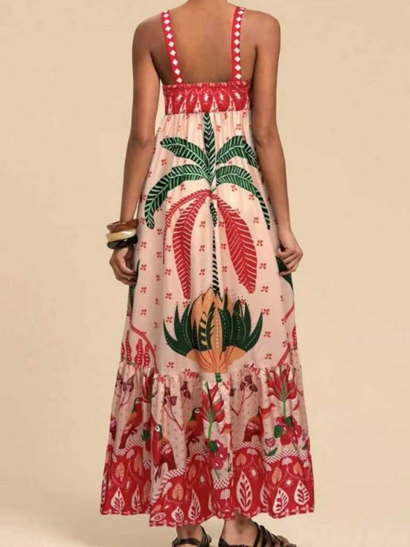 Tropical Print Maxi Cami Dress