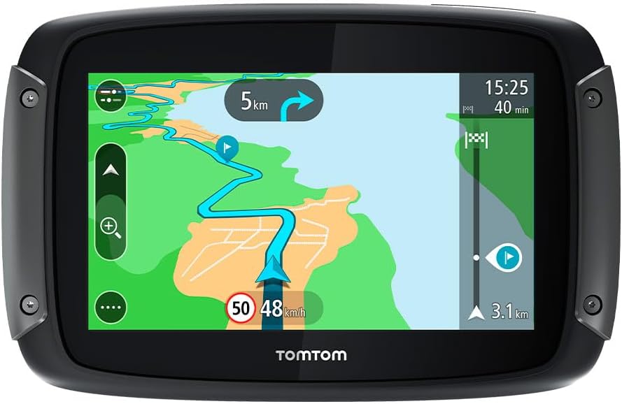 TomTom Motorrad Navi Rider 50 (4,3 Zoll) & Rider Motorradhalterungsset inklusive RAM für alle TomTom Rider Modelle (Siehe Kompatibilitätsliste unten)
