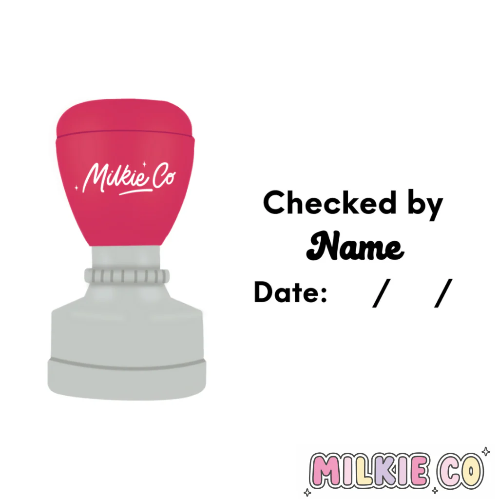 'Checked by' & Date Stamp