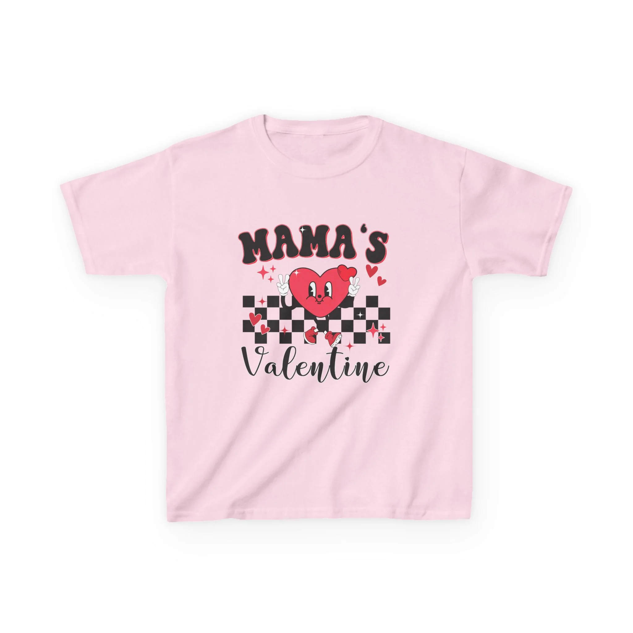 Mama's Valentine Kids Tee | Heart Checkerboard Valentine Shirt
