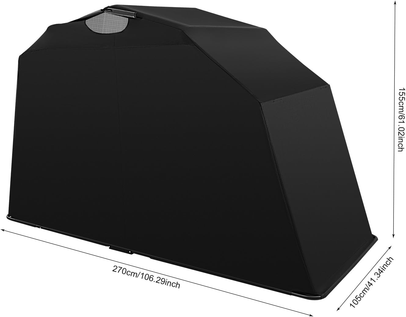 Universal Faltgarage schwarz Motorradgarage wasserdichte Zeltabdeckung Fahrrad Skateboard tragbarer Lagerschuppen Zelt Garage wasserdichtes Stoffzelt Carport 270 x 105 x 155 cm
