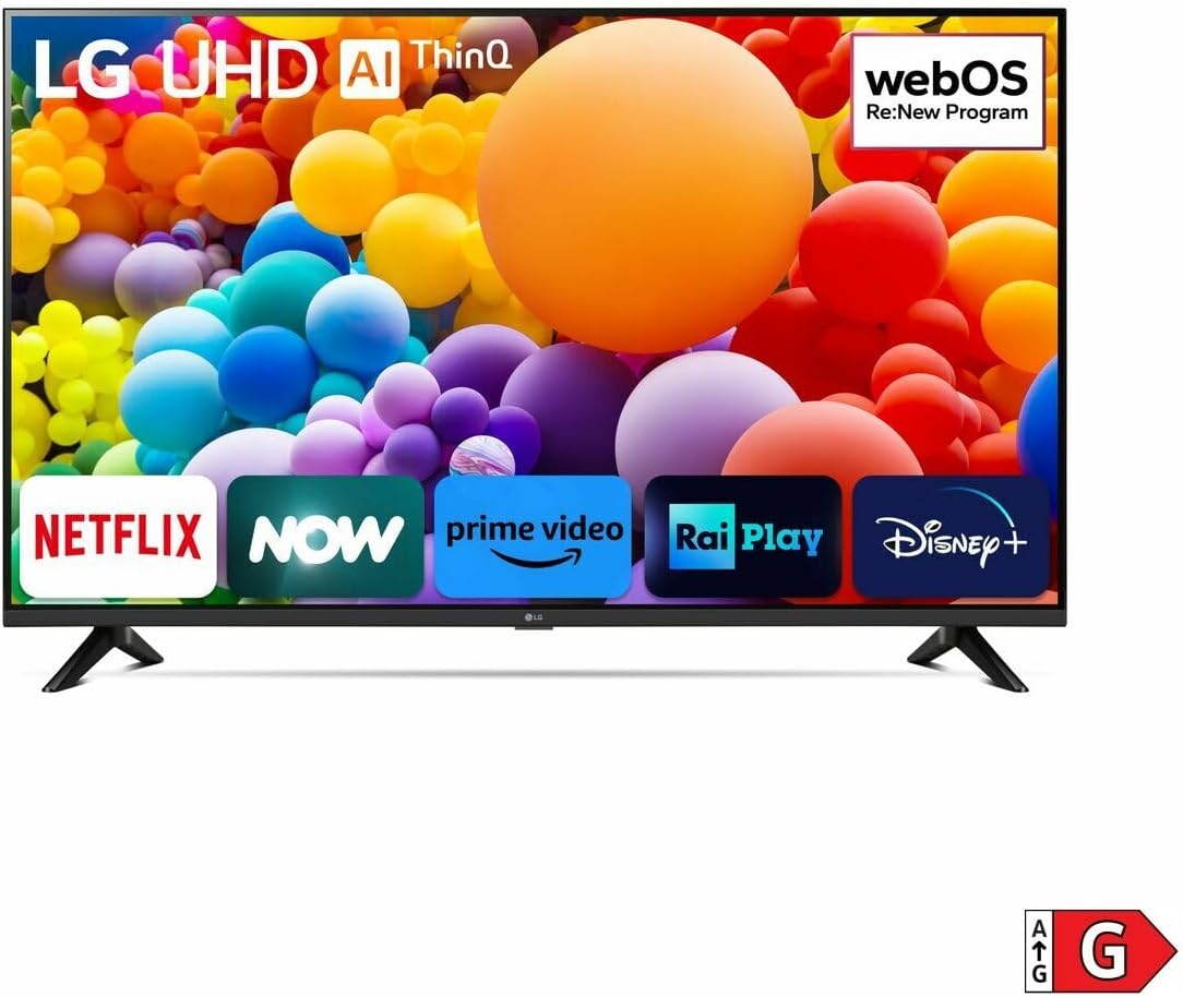 TV LED 2024 | 55UT73 | 55 Pouces | UHD | Processeur α5 gen 7 AI 4K, Noir [Classe énergétique G]