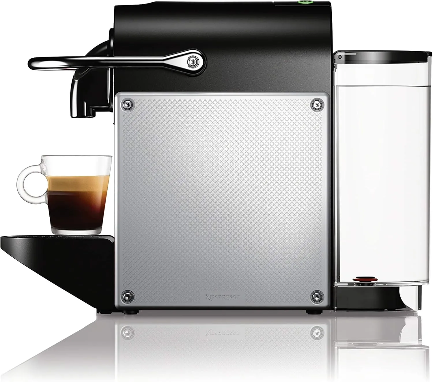 Espressor Nespresso Pixie de la De'Longhi, pompă de 19 bari, design compact din aluminiu, argintiu, 1100 ml