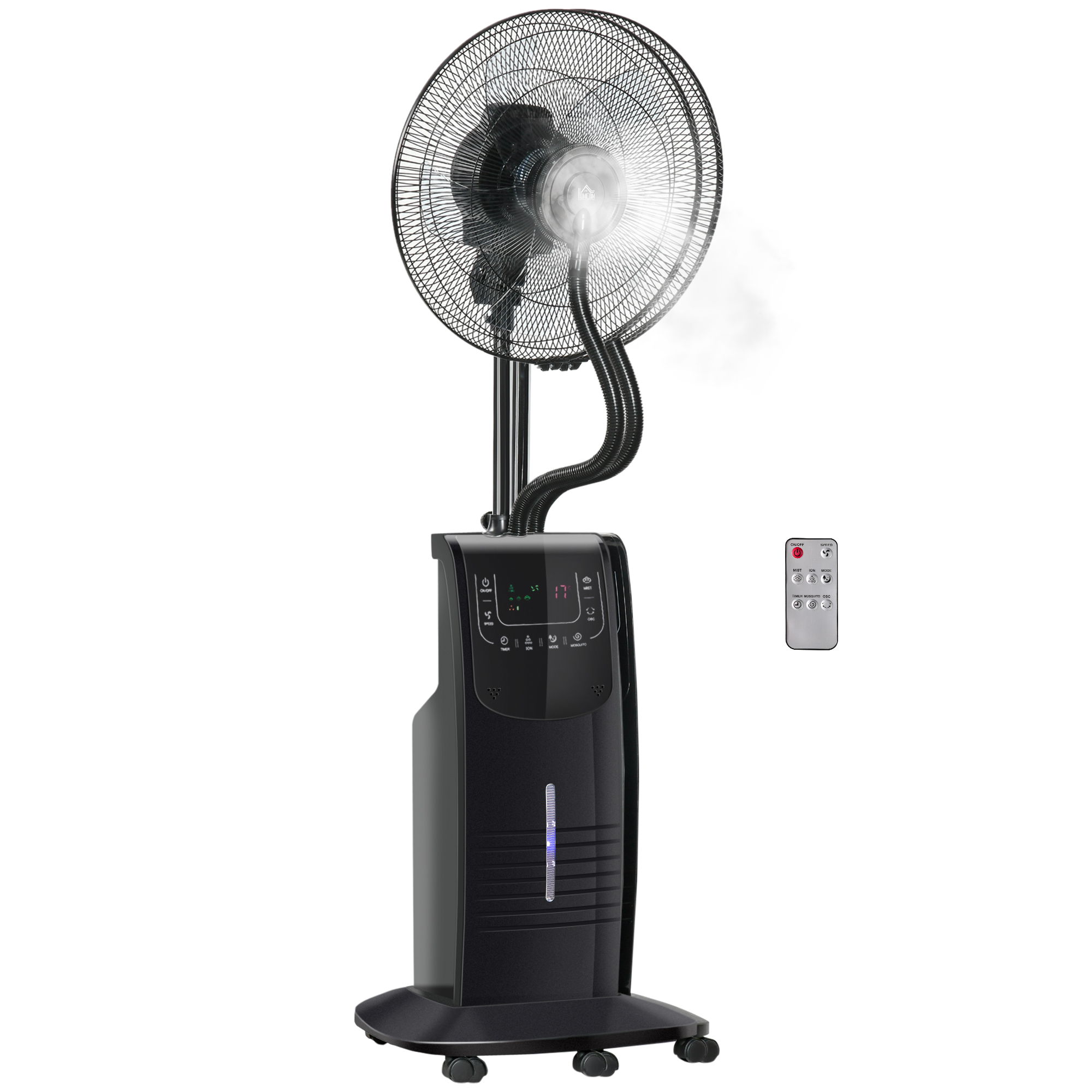 Statiefventilator met 3,1 liter waterverstuiver ventilator hoogte 135 cm 3 modi