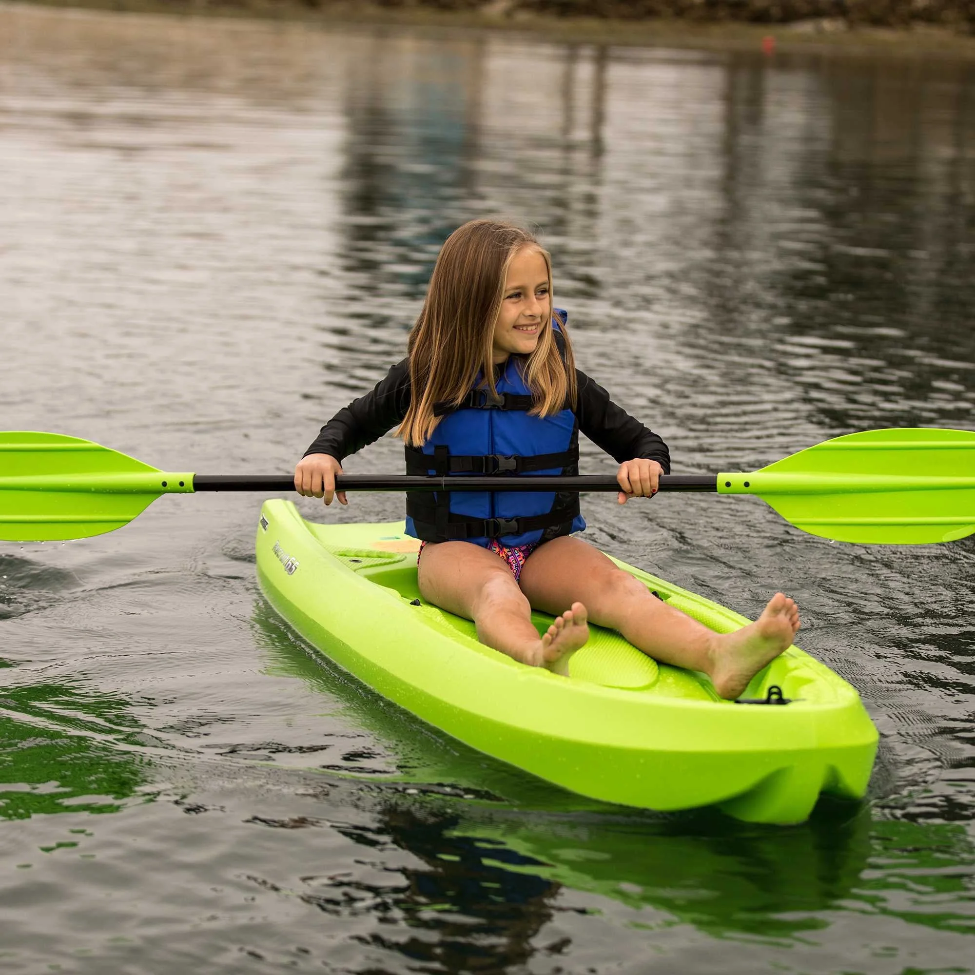 Lifetime Recruit 6.5 ft Youth Sit-on-Top Kayak, Lime Green (90765)
