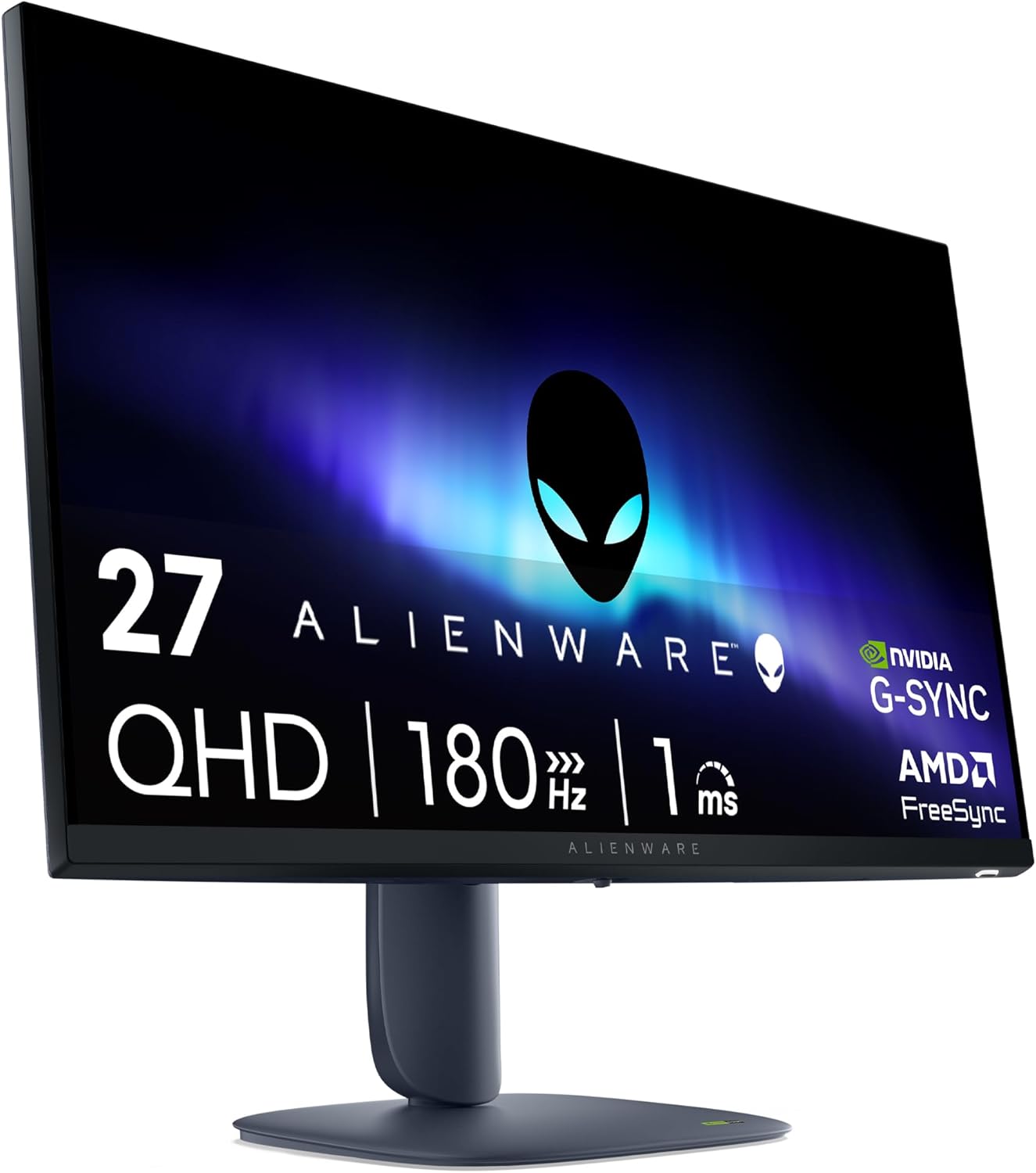 Alienware 27 Monitor Gaming - AW2725DM, QHD (2560x1440), 180Hz, Fast IPS, 1ms, NVIDIA G-SYNC Compatible, AMD FreeSync, 95% DCI-P3, HDR400, DisplayPort, 2 HDMI, 3 USB, 3 Anni di Garanzia
