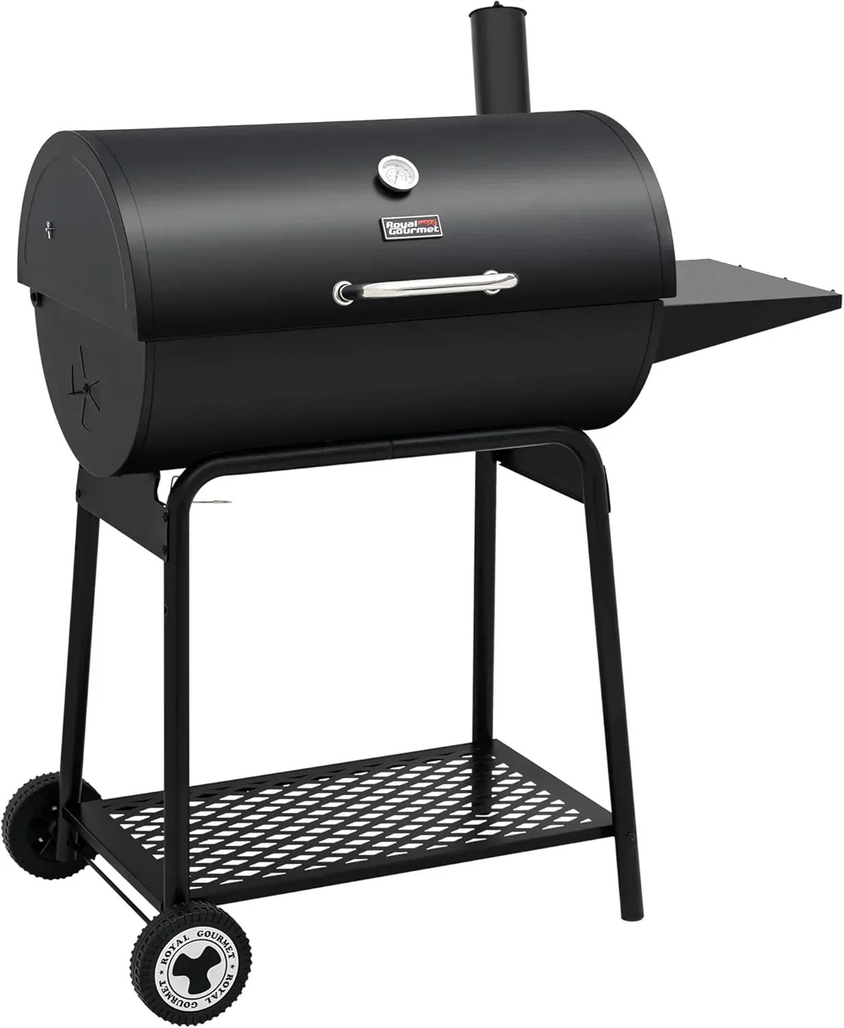 2026 Parrilla de carbón Royal Gourmet CC1830 de 30 pulgadas con mesa lateral, barbacoa exterior con 627 pulgadas cuadradas de espacio de cocción para jardín, terraza y fiestas, color negro